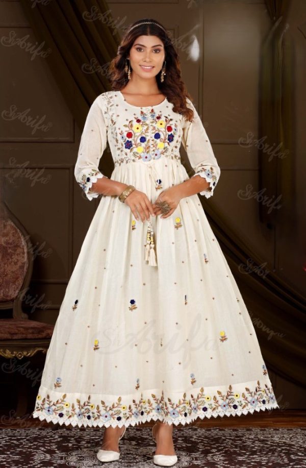 mulmul cotton long frock
