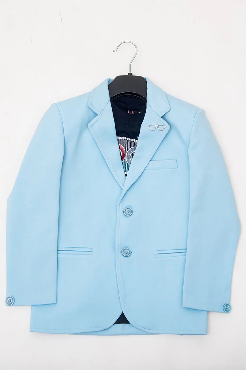 Sky Blue Party Wear Blazer for Boys
