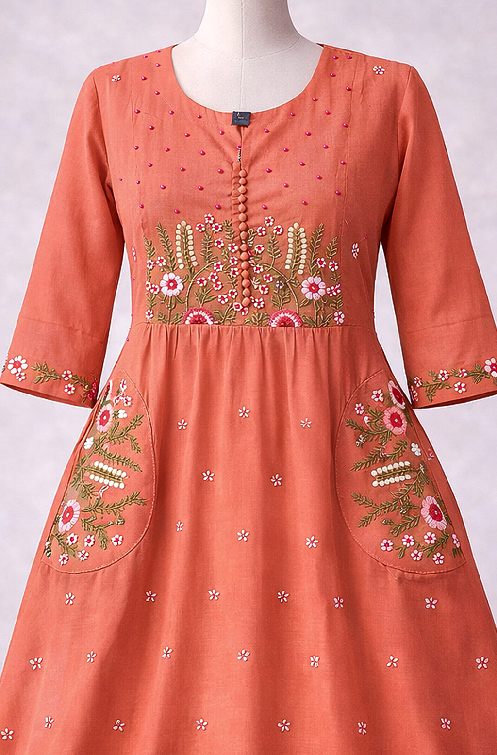 Embroidery Work | MalChenderi Top With Pockets | L  - 3XL