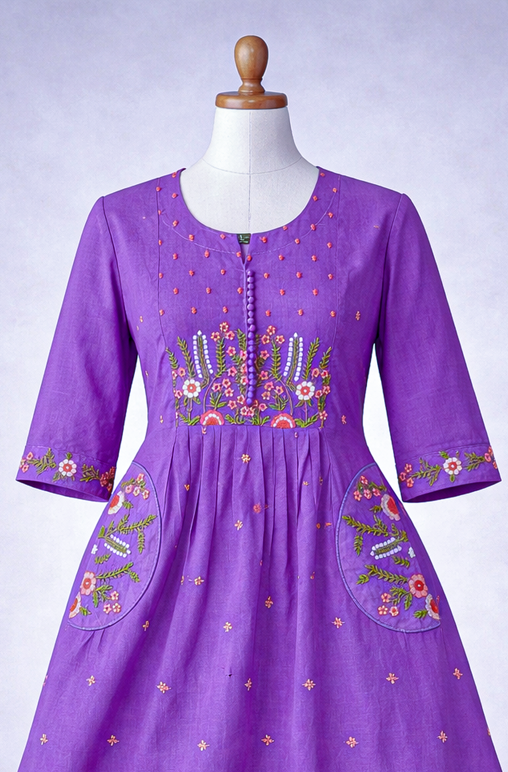 Embroidery Work | MalChenderi Top With Pockets | L  - 3XL