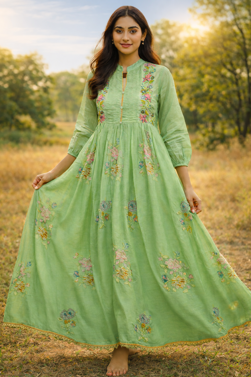 Mulcotton Knot Work Frock