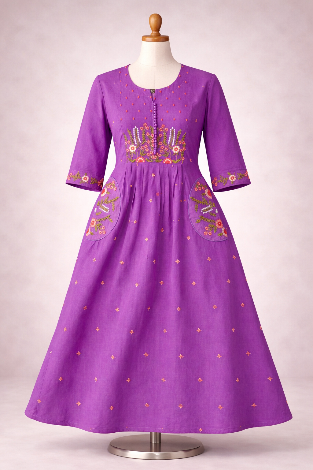 Embroidery Work | MalChenderi Top With Pockets | L  - 3XL