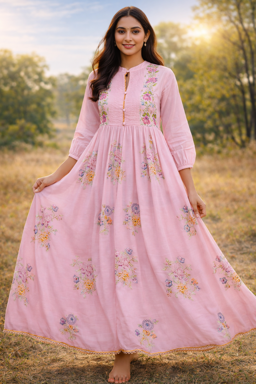 Mulcotton Knot Work Frock