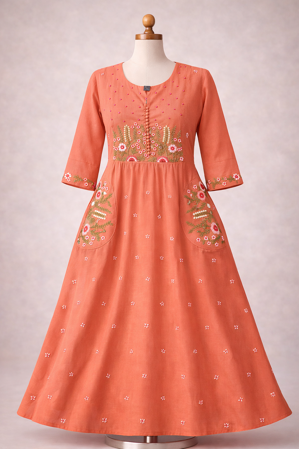 Embroidery Work | MalChenderi Top With Pockets | L  - 3XL