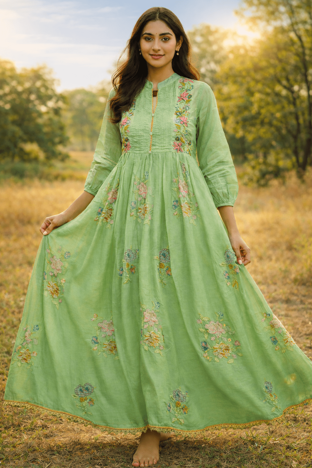 Mulcotton Knot Work Frock