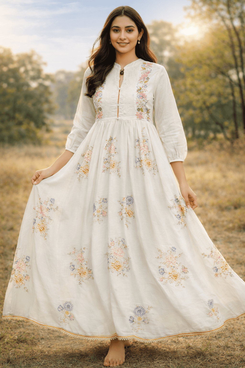 Mulcotton Knot Work Frock